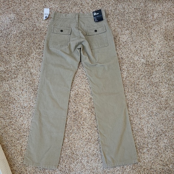 NWT WOMENS GAP LONG & LEAN CORDUROY BEIGE  PANTS SIZE 1 INSEAM 31.5" WAISTS 15" - Picture 5 of 9
